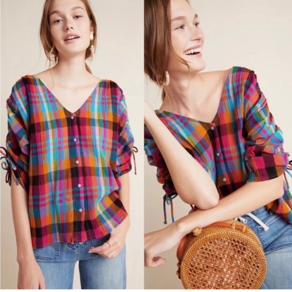 Maeve by anthropology Amelia blouse size M
